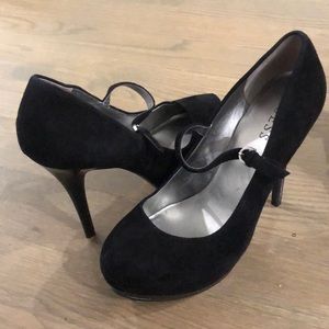 Suede Mary Jane Guess Platform Pumps
